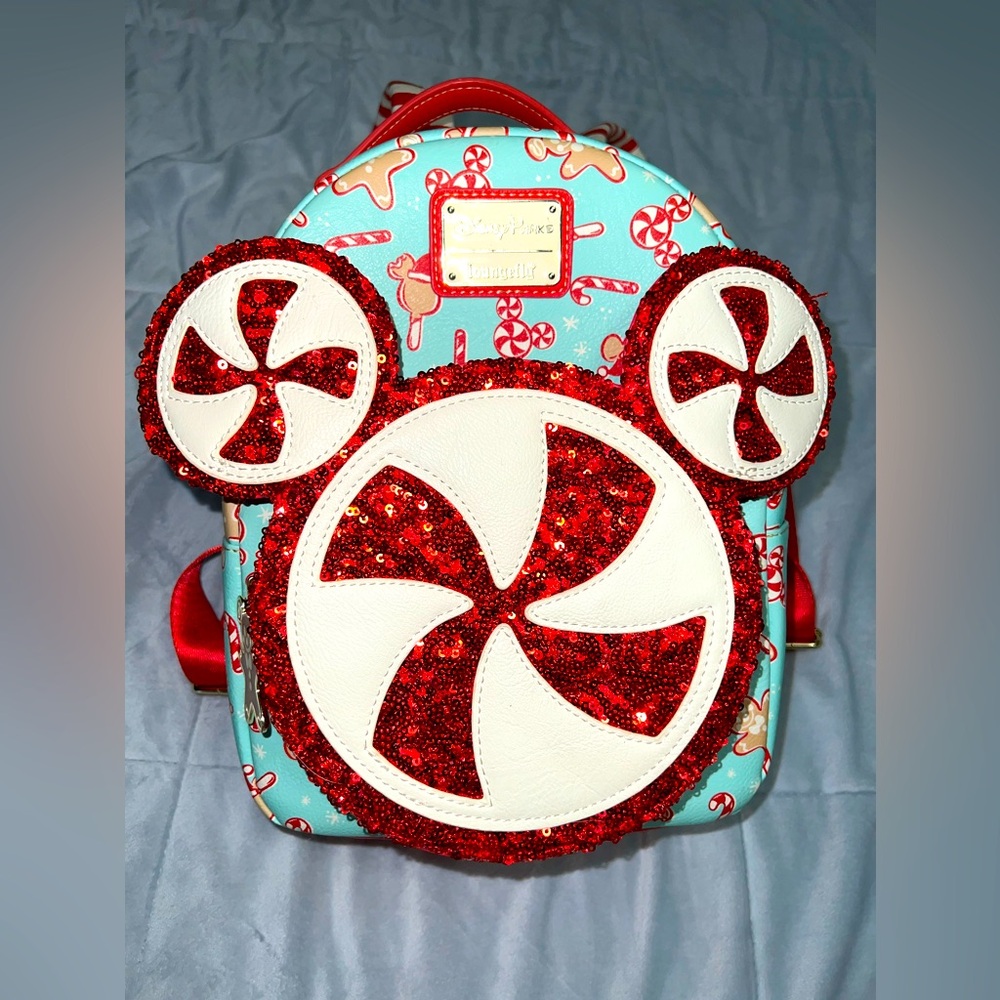Loungefly Disney Parks Mickey Sequin Peppermint